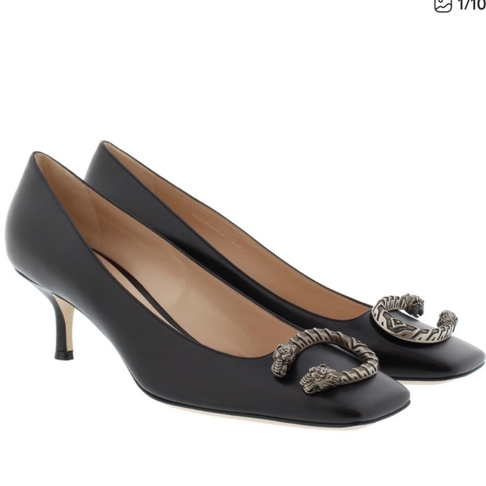 Gucci Black Dyonisus kitten heels